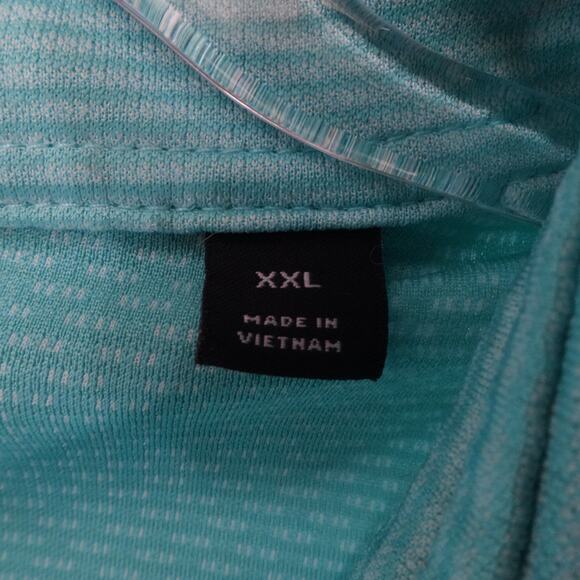 Dunning Golf Shirt Mens XXL Green Striped The Major Logo Embroidered Performance - Picture 4 of 14